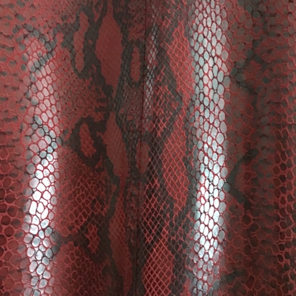 Dark red/black faux leather animal print jacket size S - Picture 2 of 5